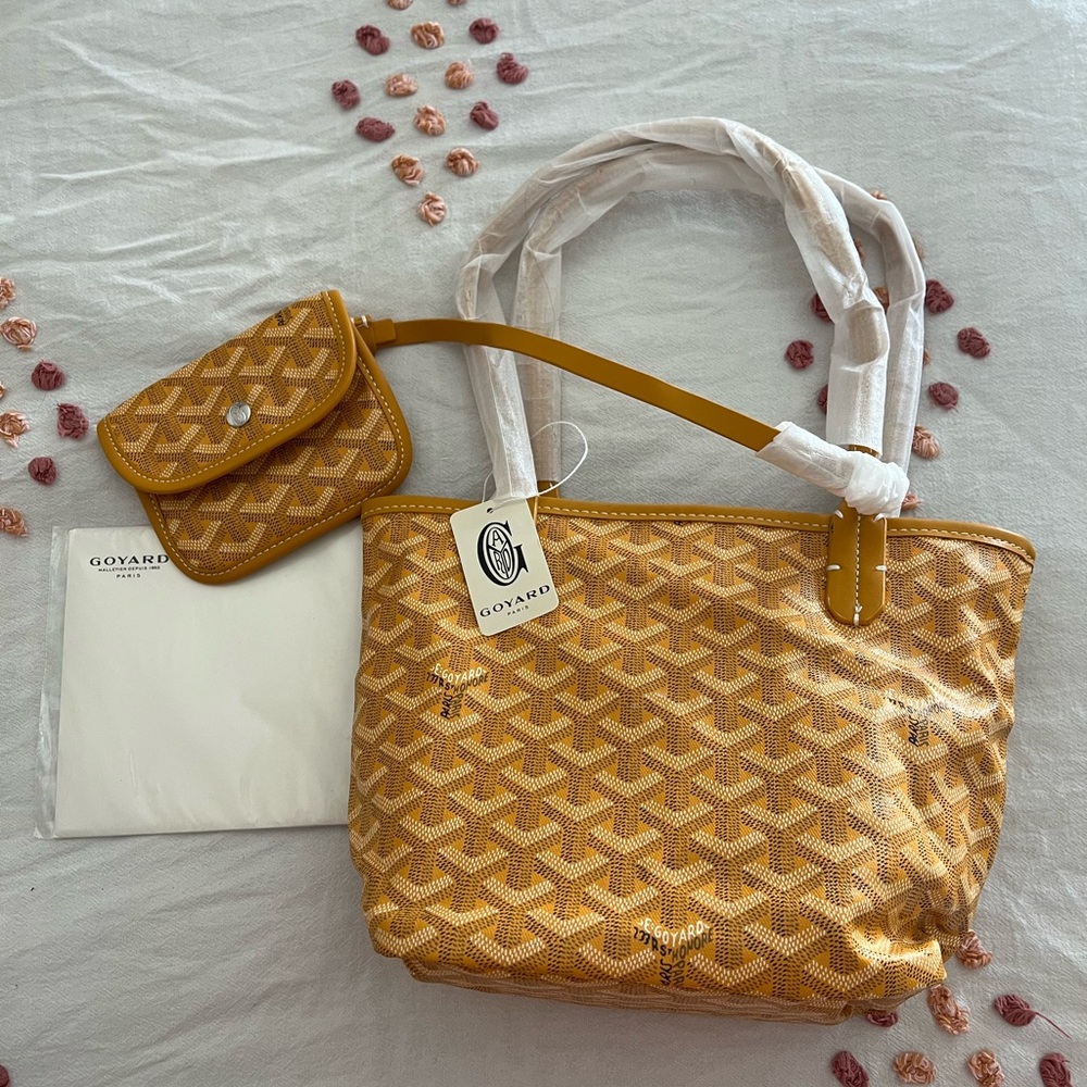 Goyard Mustard Yellow Tote with Pouch